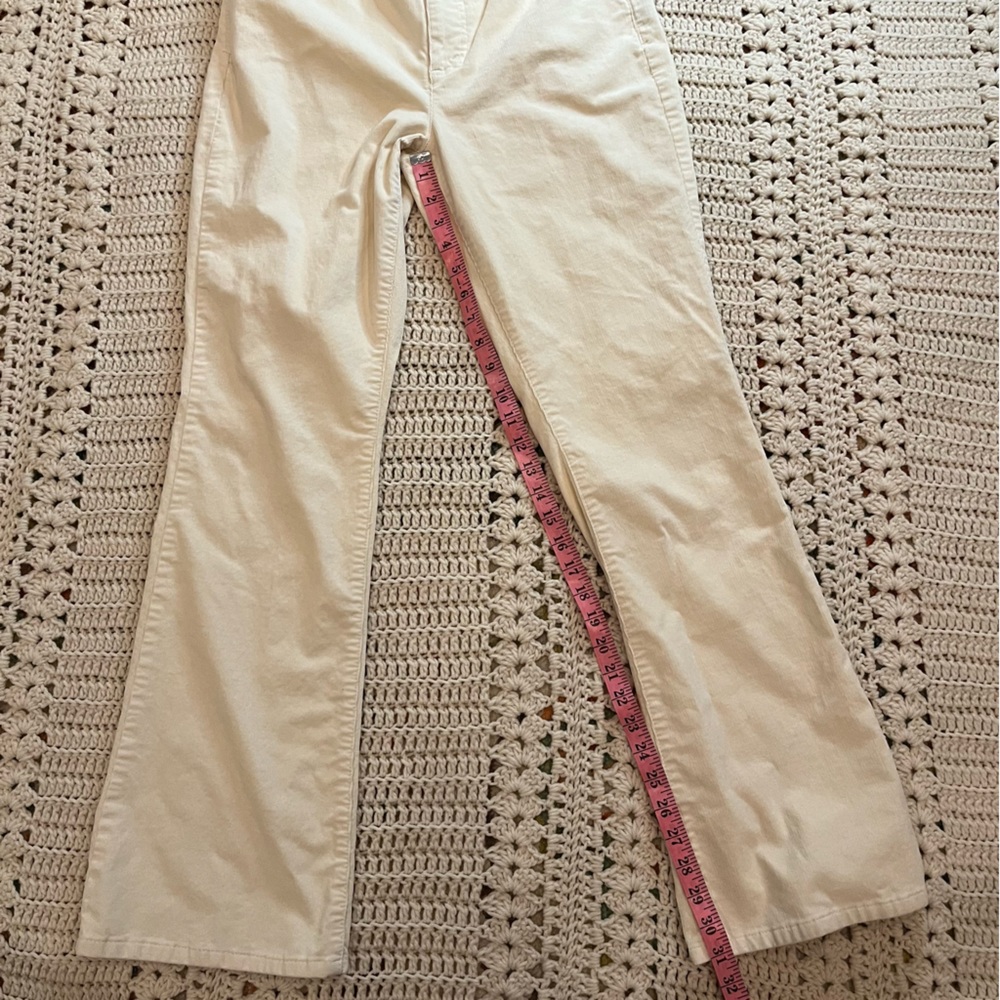 LRL Lauren Jeans Co Ivory Corduroy Flare Leg 5 Pocket Pants Size 8 - Picture 2 of 8
